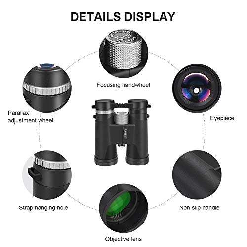 12x42 Binoculars for Adults, BAK4 Prism FMC Lens Large Eyepieces, HD Professional Binoculars for Bird Watching, Hunting, Hiking, Travel Sightseeing, Concerts, Sports with Smart Phone Adapter 4