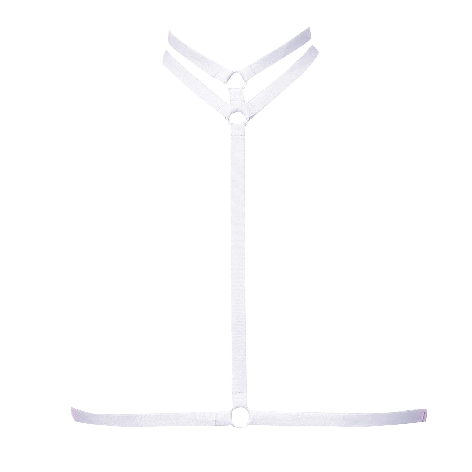 Women Sexy Lace Up Bra Black Cutout Adjustable Lingerie Bra Lady Elastic Band Bra Novelty Slim (White, One Size) 1