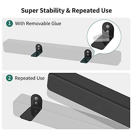 HomeMount Universal Soundbar Wall Mount - Adjustable Sound bar Mounts Mounting Shelf Stand Bracket for Fire TV/Samsung/TCL Channel Home Theater/LG/Vizio/Polk Audio/Klipsch/Insignia/JBL/Sony Sound Bars 3