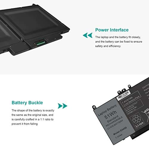 G5M10 Battery for Dell Latitude 14 15 E5450 E5550 E5250 P48G001 Series, 15.6 inch, WYJC2 0WYJC2 8V5GX R9XM9 1KY05 08V5GX VMKXM 5XFWC PF59Y TXF9M 7V69Y 451-BBLN 451-BBLL 451-BBLK 080-854-0066 5