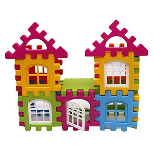MANTRA ENTERPRISES Mega 108 Pieces Jumbo Happy Home House Building Blocks with Attractive Windows and Smooth Rounded Edges ( Set of 1 , Multicolor ) 4