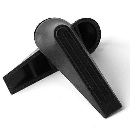 Imperial Global Door Stoppers – Pack of 4 Rubber Security Door Stops – Door Holder Stopper Wedges for All Floor Types - Heavy Duty, Durable & Non Scratching Door Jams up to 1.1 Inch (Black) 2