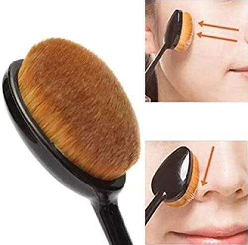ANGELIE Oval Makeup Brush Set Professional Oval Toothbrush Foundation Contour Concealer Eyeliner Blending Cosmetic Brushes Tool (Black 1 Pc) 3