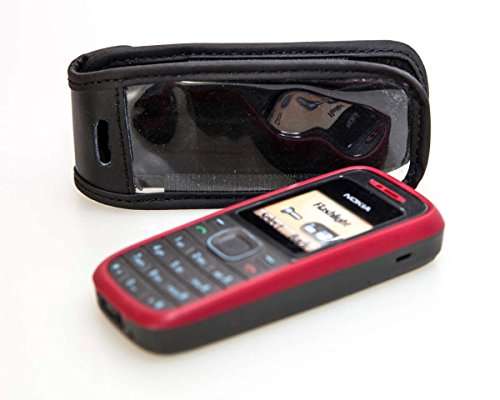 caseroxx Leather-Case with Belt Clip for Nokia 1100/1101 Made of Genuine Leather, Mobile Phone Cover in Black 1