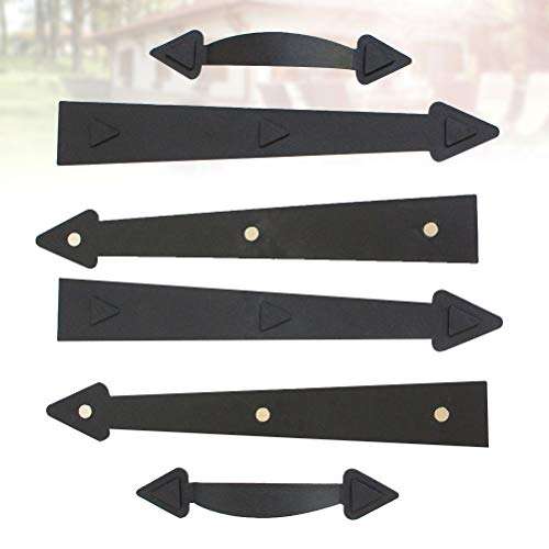 DOITOOL Door Knob Handle, Decorative Garage Door Handle Curb Appeal Faux Hinges Handles Hardware Kit Door Handles for Interior Doors (Black) 3