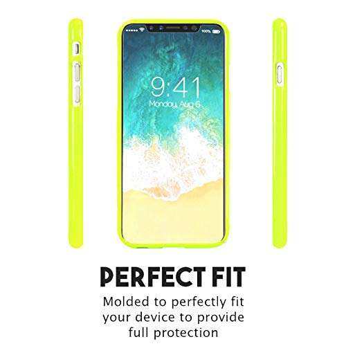 Mooya Jelly Series [Thin Slim] Phone Case [Flexible] Pearl Glitter Jelly [Drop Protection] Reinforced TPU Case [Lightweight] Bumper Cover for（Samsung S10,Neon Yellow 2