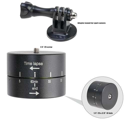 Fotga 360° 60 Minutes Rotating Tripod Time Lapse Stabilizer with Adapter 1/4" Screw for Action Camera GoPro DSLR SLR Camera Digital Camera Smartphone 5