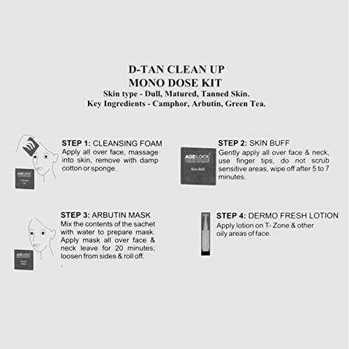 O3+ Agelock D-Tan Clean Up Mono Dose Kit for Detanning & Skin Brightening (10 Sachets, 320g) 6