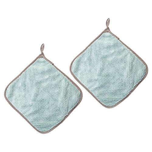 Excluzo 2PCS Super Absorbent Microfiber Kitchen Cloth Dish Cleaning Towel Blue 2