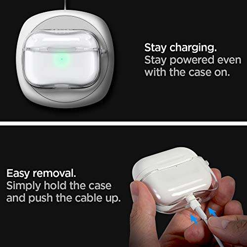 Spigen Ultra Hybrid Designed for Airpods Pro Case (2019) Anti-Yellowing Clear Cover with Carabiner - Crystal Clear 5