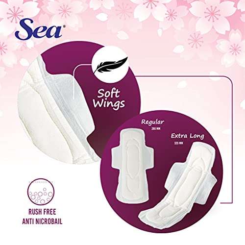 SEA Sanitary Pad For Women | 30 XXL Maxi + 6 XL Maxi Period Combo Pack | Organic Cotton Pad with Leak And Odour Lock Technology 6