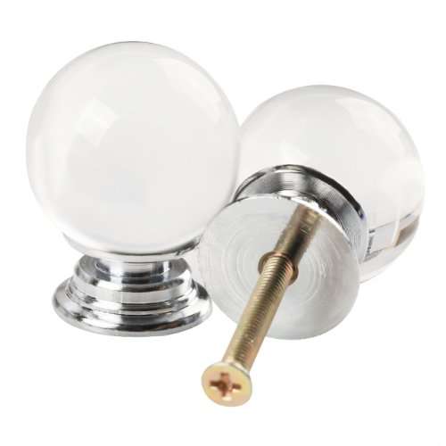 Revesun 10PCS/LOT Diameter 30mm Clear Crystal Glass Ball Shaped Door Knobs Cabinet Pulls Cupboard Handles Drawer Knobs Wardrobe Home Hardware 1