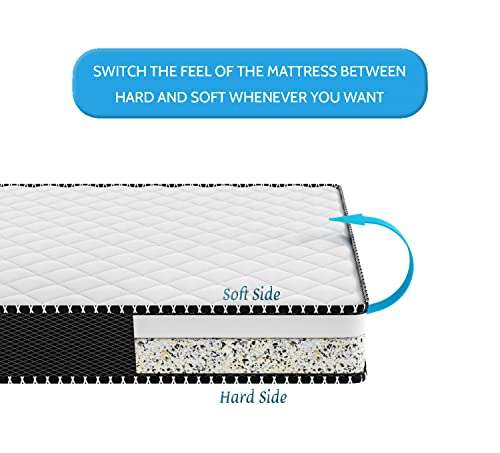 Comforto Duplex 4 Inch Dual Comfort Foam Mattress (72x36x4 Inch, Single Size Mattress) | Medium Soft & Hard Comfort | Quilted Top 5