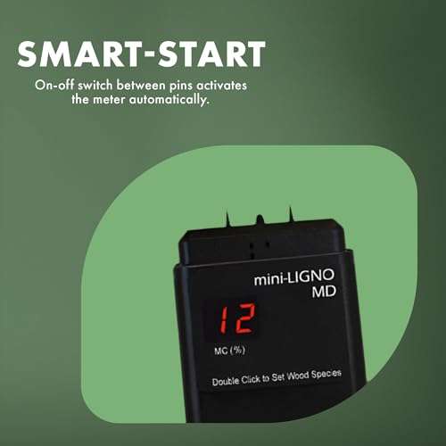 Lignomat Mini-Ligno MD - Pin Moisture Meter - Moisture Detector for Wood, Woodworking & Flooring - Humidity Detection & Moist Meter for Wall, Home Construction, Water Damage, Lumber Drying, Firewood 2