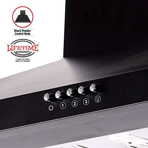 INALSA 60 cm, 1150 m3/hr Kitchen Chimney Classica 60BKBF with Stainless Steel Baffle Filters, Push Button Control, 7 Year Warranty On Motor 5