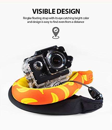 Ringke Waterproof Float Strap (2 Pack), Underwater Floating Strap, Wristband, Hand Grip, Lanyard Compatible with Camera, Phone, Key and Sunglasses (Palm Leaves & Banana) 5