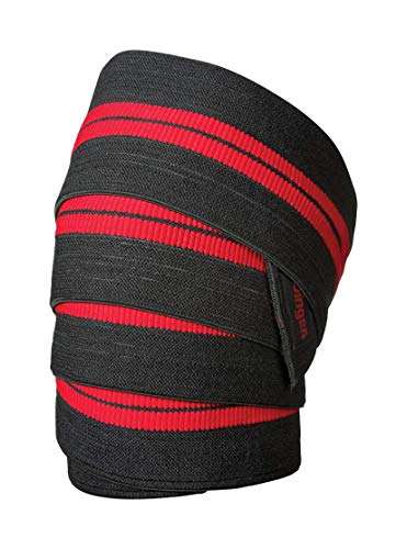 Harbinger Red Line 78-Inch Knee Wraps for Weightlifting (Pair) , Black 1