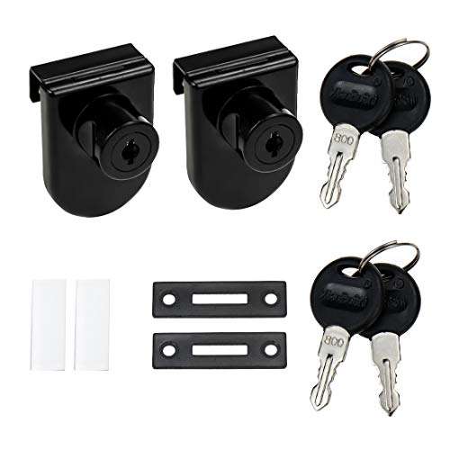 LC LICTOP Zinc Alloy No Drill Glass Door Lock Showcase Lock Single Door Lock with Keys (408- Key Alike) 2 Set 2