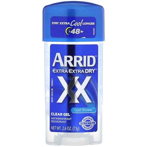 Arrid Extra Extra Dry Clear Gel Antiperspirant and Deodorant, Cool Shower 2.6 Oz (Pack of 3) 3