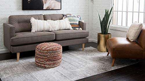 Unique Loom Sofia Collection Area Rug - Grand (5' 3" x 8' Rectangle, Light Gray/ Ivory) 3