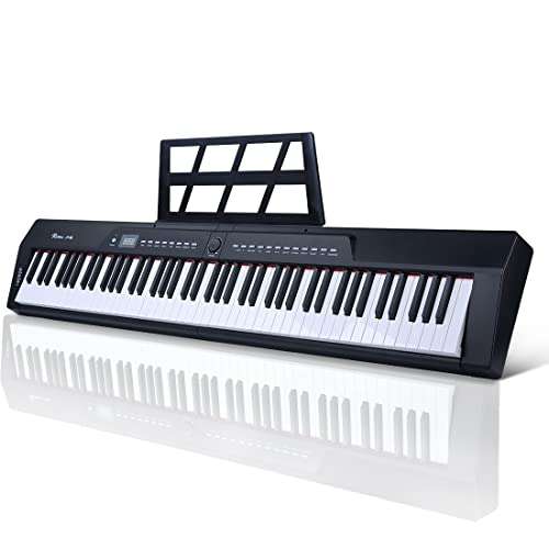 Rosen EP30 Beginner Digital Piano 88-Key Full Size Semi-Weighted Keyboard Piano, Portable Electric Piano with Sustain Pedal,Power Supply, 2x20W Speakers, Bluetooth and MIDI 1
