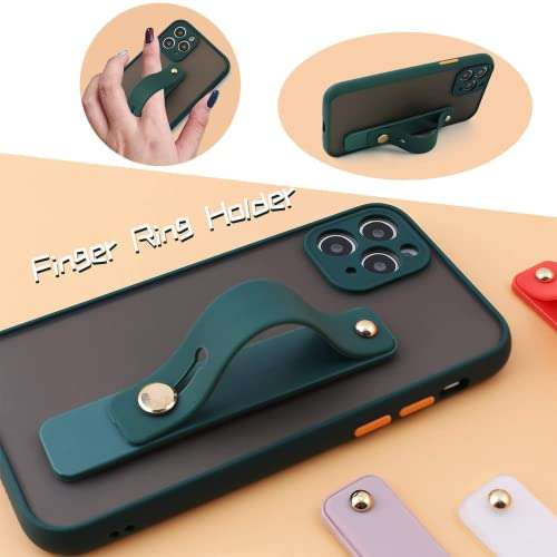 siduater Strap Holder Case for 6.5" iPhone 11 Pro Max with Convertible Stand, Translucent Back Cover Soft TPU Bumper Adjustable Finger Grip Loop for iPhone 11 Pro Max 6.5 Inch, Lavender Purple 6