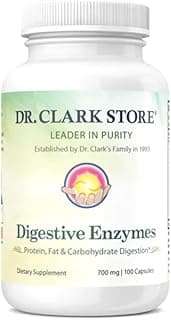 Dr. Clark Digestive Enzymes Supplement – 700mg, 100 Gelatin Capsules, Supports Healthy Digestion & Nutrient Absorption 1