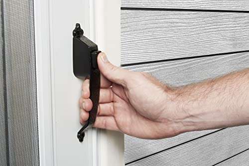 Wright Products - Colonial Tie Down Push Button Door Latch for Screen and Storm Doors, Black 4