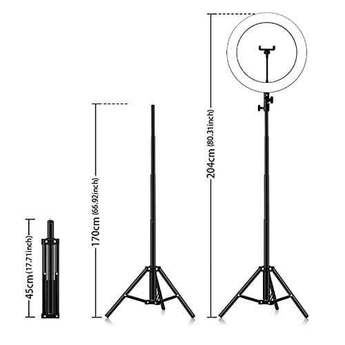 ZJING 33cm Self-Timer Ring Light with Tripod and Mobile Phone Holder LED Fill Light Ring Light for Live Broadcast, Makeup, Photography,Pink 5