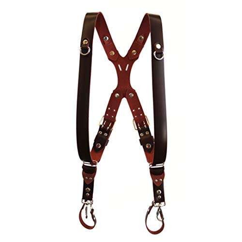 Rebel Dual Handmade Leather Camera Harness, Sling & Strap RL Handcrafts. DLSR, Mirrorless, Point & Shoot Made in The USA (X-Large, Burgundy) 1