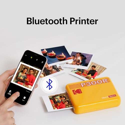 KODAK Mini 3 Retro 4PASS Portable Photo Printer (3x3 inches) + 68 Sheets Bundle, Black 4