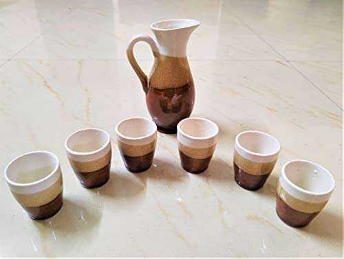 KARARI Ceramic Kids Toys (6 Glass with Unique Tea Pot) Children DIY Kitchen Set for Kids Tea Set Tea Party Teapot Play Set Girls Kitchen Toy(for Kids ONLY) 2