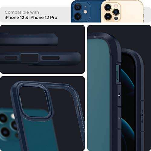 Spigen for iPhone 12/12 Pro Case, Ultra Hybrid [No Magnet Ring][Anti-Yellowing] - Navy Blue 4