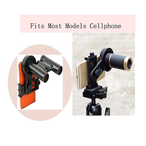 Rongon Universal Cellphone Telescope Clip Cell Phone Photography Adapter for Binoculars Monocular Scopes Telescopes Spotting Scope fits iPhone Samsung HTC LG 6