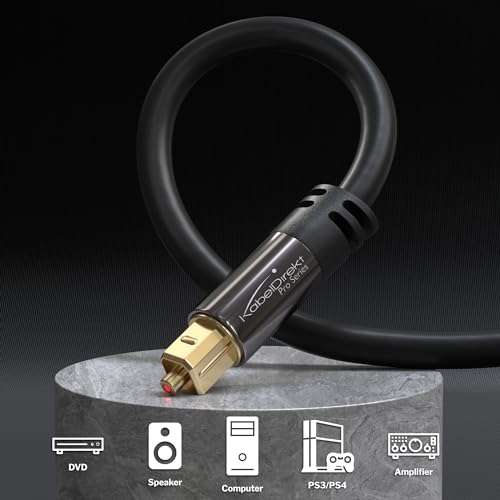TOSLINK – Optical Audio Cable – 10ft – Designed in Germany – Fiber Optic Cable for Soundbar, SPDIF Digital Optical Audio Cord – for Sound Bars, Stereo Systems, amps, Xbox One or PS4 – by CableDirect 2