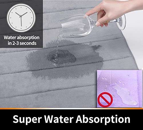 COXWIN Anti-Slip Microfiber Soft Bath Mat, Bathroom Rugs Suitable for Kitchen,Dry Fast Water Absorbent & Machine-Washable(Set of 1)(Multicolor) 4