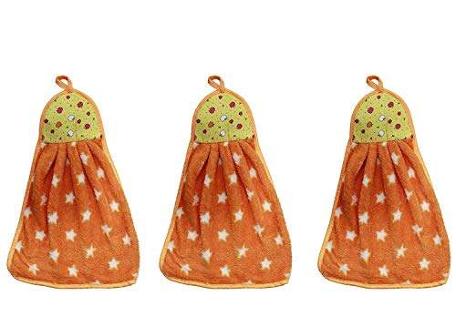 Kabello 3 Pieces Hanging Cotton Double Sided Washbasin Napkin/Hand Towel for Kitchen Multicolor Pack of 1 1