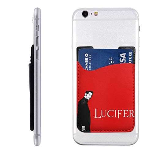 Lu-Cifer Cell Phone Card Holder Stick-On Id Credit Card Wallet Phones Case Pouch Sleeve Pocket for Many Smartphones 1