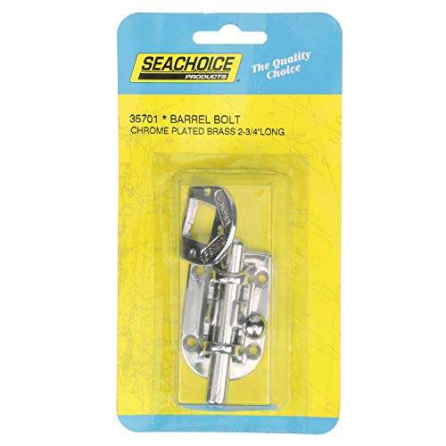 Seachoice Marine-Grade Barrel Bolt, Chrome-Plated Bronze, 3-5/8 in. X 1-1/8 in. 6