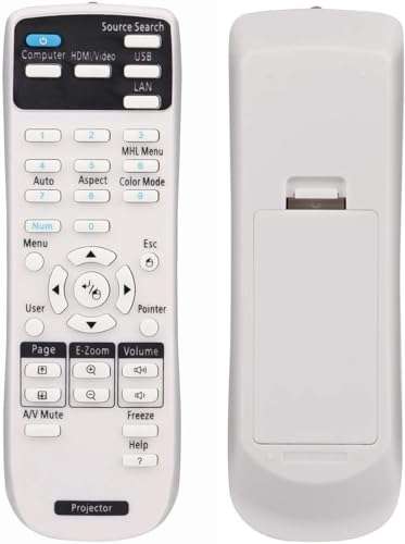 ESolid Replacement Projector Remote Control for Epson 1648806 EX3200 EX3240 EX5240 EX5250 EX7240 EX9200 VS240 VS340 VS345 PowerLite 1224 1264 1284 Home Cinema 1040 640 740HD S31 U32 W04 W32 Controller 3