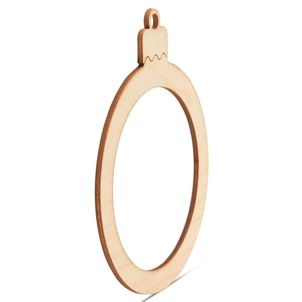 Round Picture Frame Ornament 7 inch, Pack of 25 Small Flat Cutouts, Paintable Christmas Ornaments to Decorate, by Woodpeckers 3