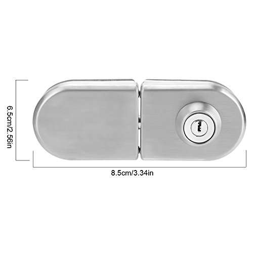 Stainless Steel Glass Door Hinge, Anti Theft Security Lock with Keys 10~12mm for hroom Shower Glass Door Cupboard 4