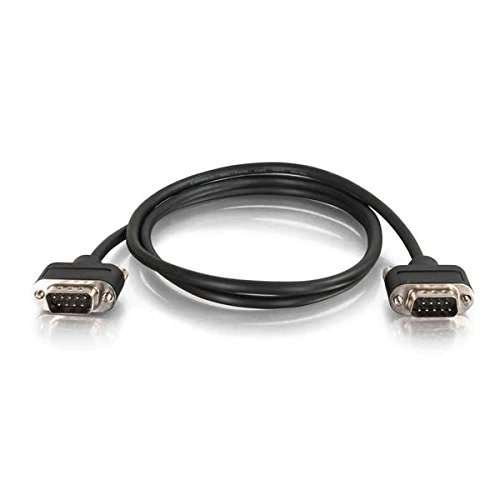 C2G 52165 Serial RS232 DB9 Null Modem Cable with Low Profile Connectors M/M, in-Wall CMG-Rated, Black (3 Feet, 0.91 Meters) 2