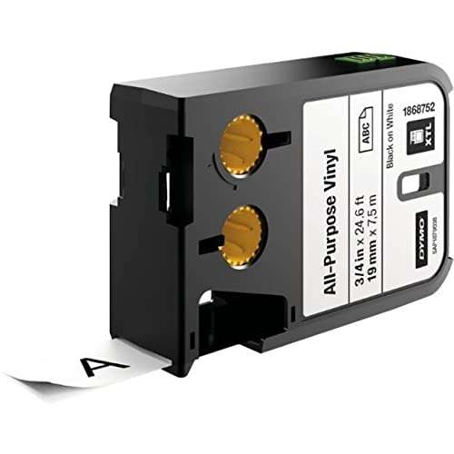 DYMO 1868757 All-Purpose Vinyl, 19mm, Red on White