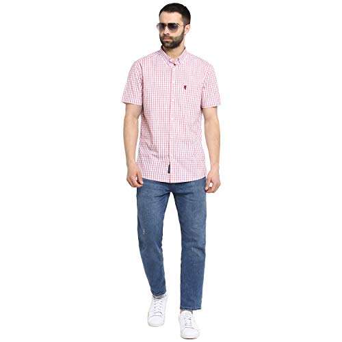 Red Tape Men's Checkered Regular fit Casual Shirt (RHS0068_Red_Small S) 5