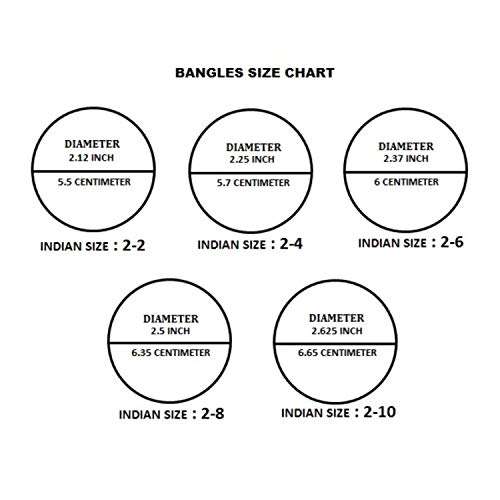 Amazon Brand - Anarva Women's Crystal Bracelet Bangle Set (2 Pc), Size - 2.8, White 5