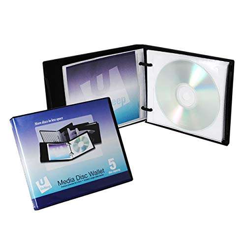 UniKeep Disc 5 CD/DVD Wallet with Pages - Case of 30 (Black) 1