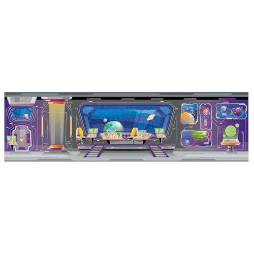 Fun Express God's Galaxy Vbs Large Spaceship Backdrop - Party Decor - Wall Decor - Preprinted Backdrops - VBS Vacation Bible School Supplies/Decor - 7 Pieces 1