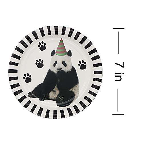 Pandecor Panda Party Supplies, 50 Pack 7 Inch Panda Disposable Paper Dessert Plates for Kid's Panda Themed Birthday Party Supplies 2