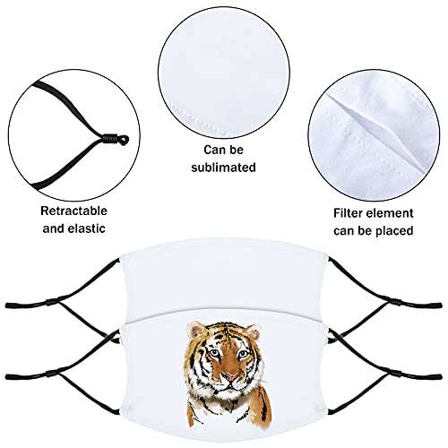 Geyoga Sublimation Face Coverings Blank Sublimation White Breathable Face Coverings for Protecting Nostrils and Face (8 Pieces) 3